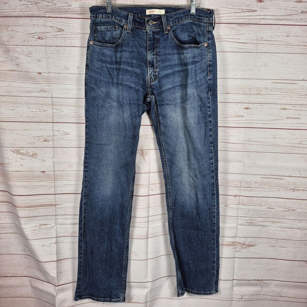 Levi's Mens Blue Signature Relaxed Fit Straight Leg Denim Jeans Size 34X34